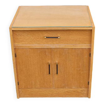 Small vintage oak veneer sideboard from the 1960s
