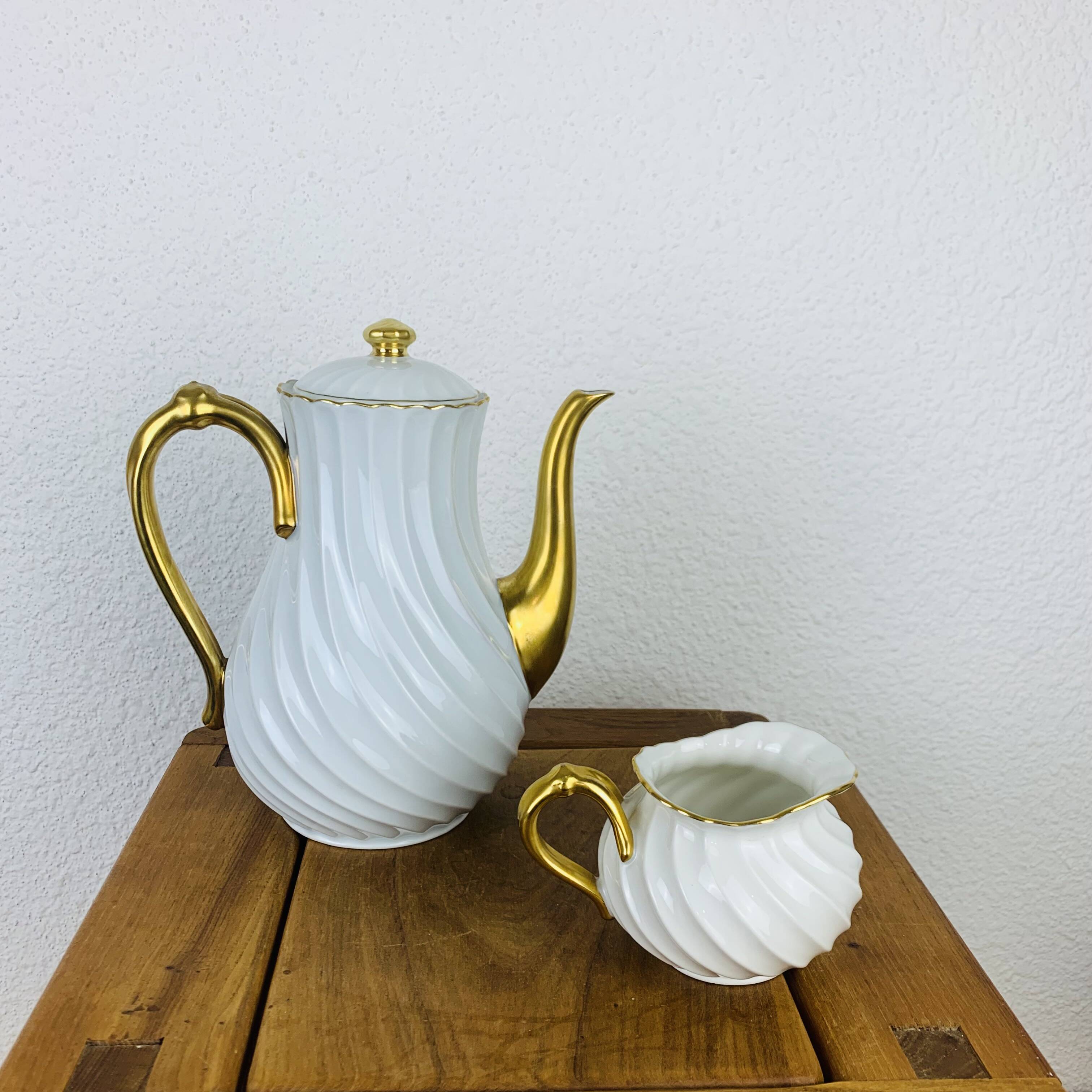 Haviland Limoges teapot and milk jug