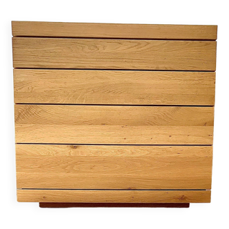 Solid light oak chest of drawers