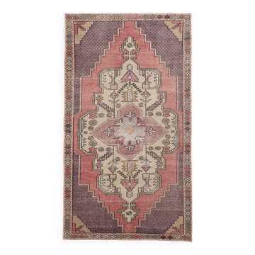 Vintage Red Ceam Oriental Persian Rug, 137x247Cm