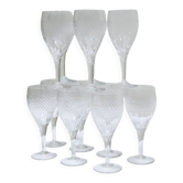 Série de 12 verres à vin rouge vintage en cristal