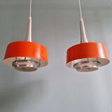 Pair of Scandinavian brushed aluminium pendants, Philips, 1960s