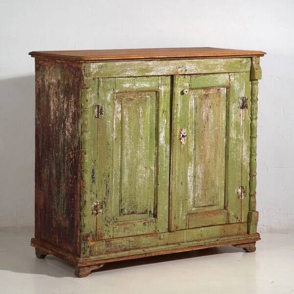 Antique chest of drawers with green patina (c.1920) #59