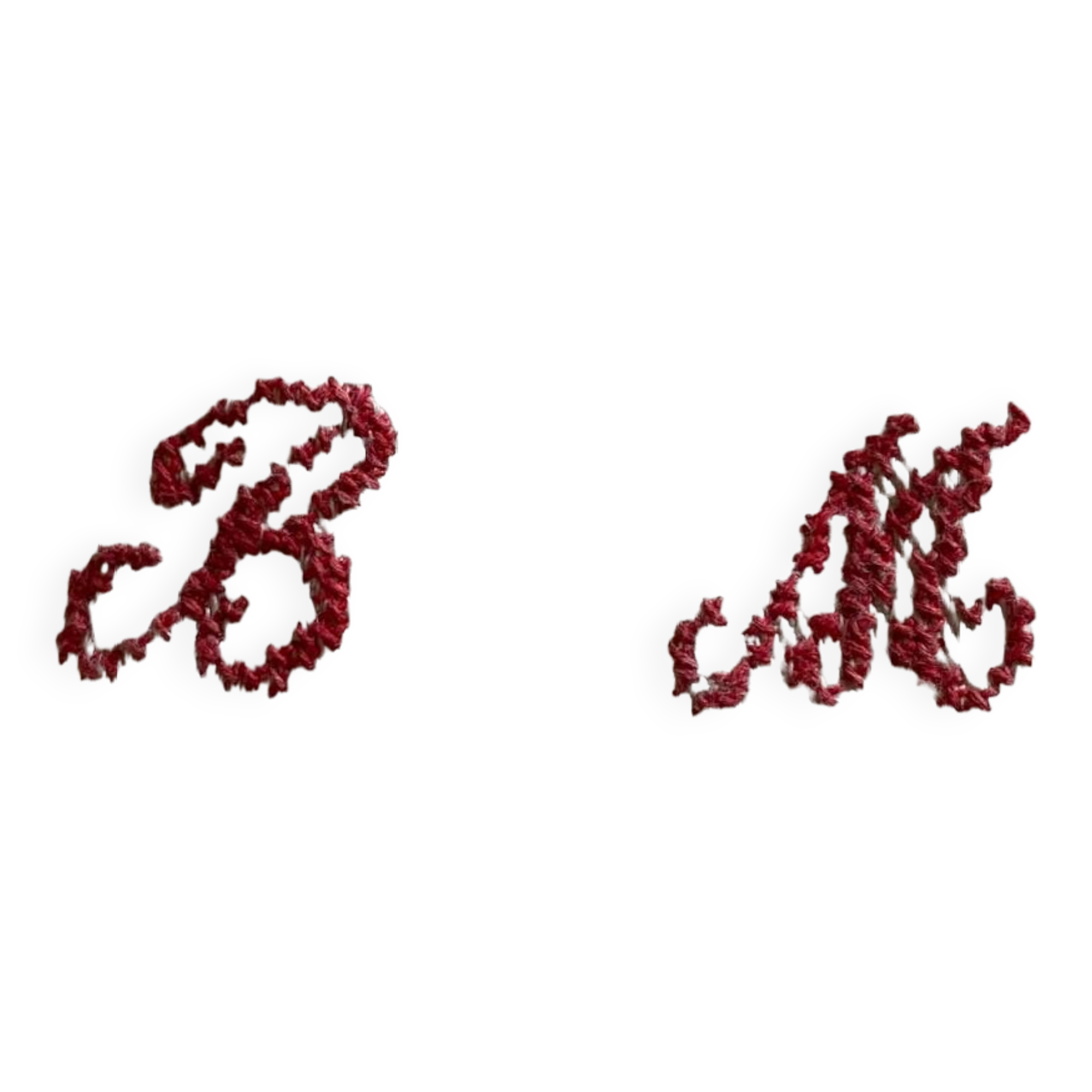 5 country tea towels in BM monogram linen damask.