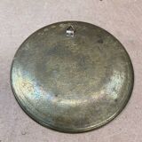 Antique brass plate enameled decor mandala vintage #b161