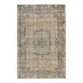 Tapis crème et marron vintage