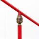 Lampe vintage tripode rouge, axe sur rotule 1950