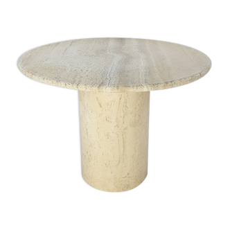 Table basse italienne en travertin, années 1980