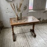 Walnut and tile bistro table 1890