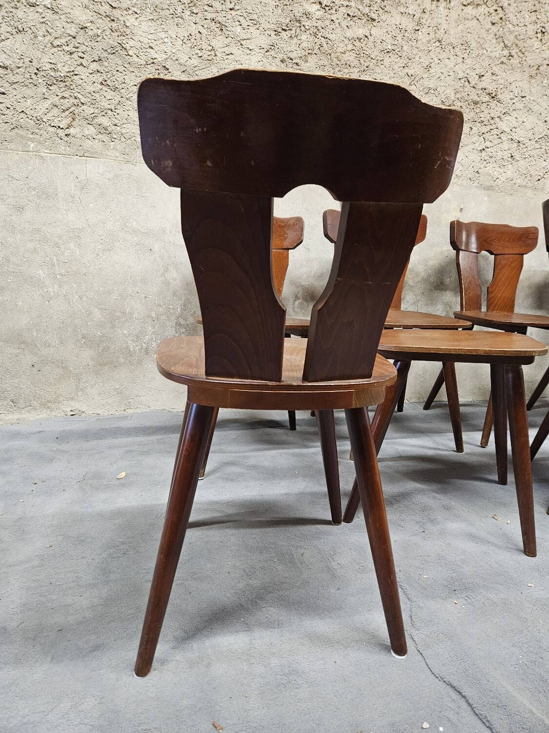 Set of 12 vintage bistro chairs 1960