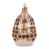 Large brown ceramic lamp signed, 1970s