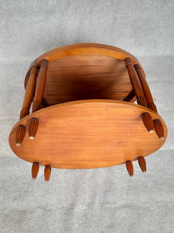 Table basse ovale d'époque art déco