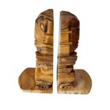 Vintage Marble Aztec Maya Bookends, 1950s