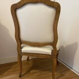 Regency style armchairs in wood and ecru skai