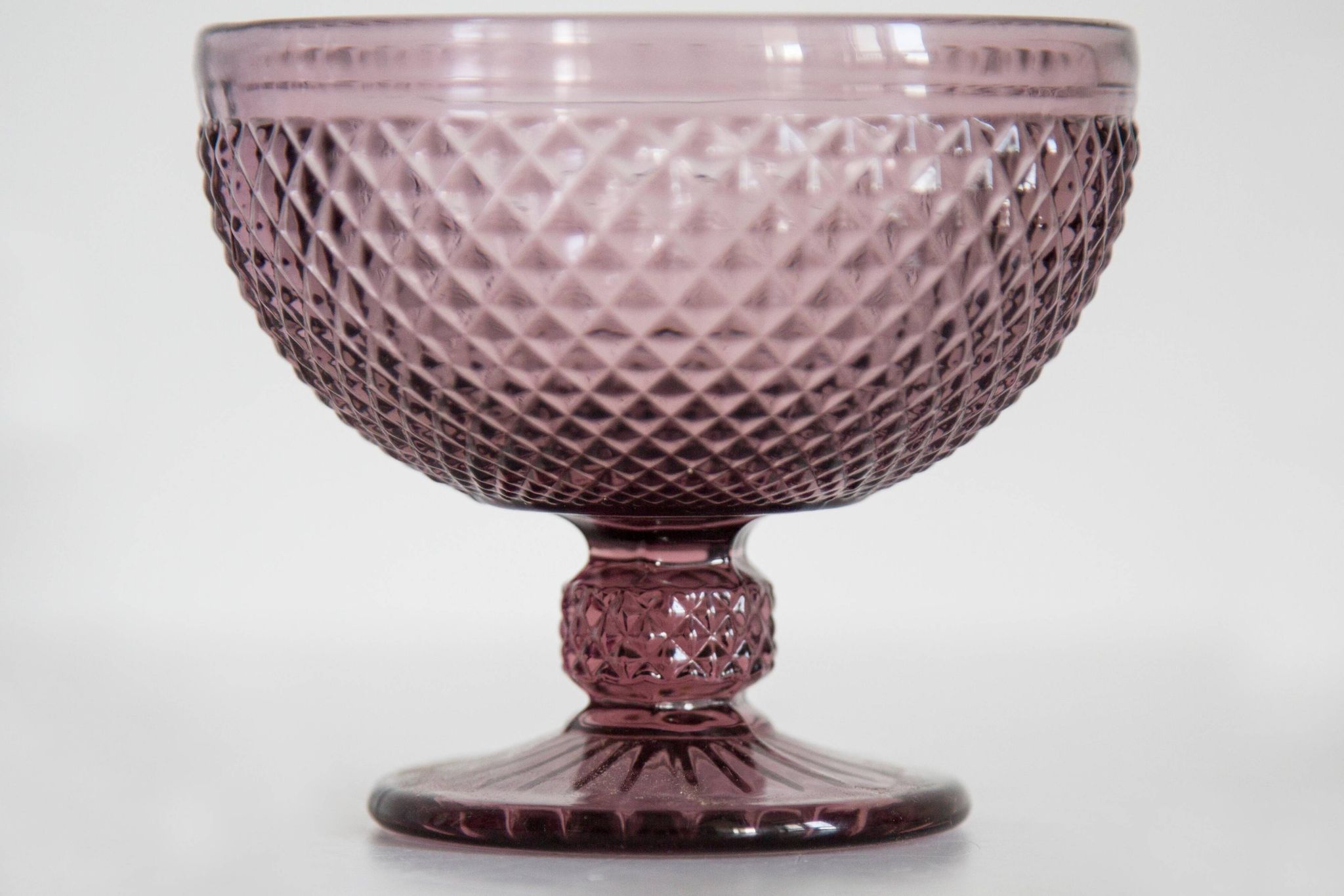 Vintage purple glass sugar bowl from the mid-century, Italy, 1960s.