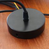 Olive green enamelled pendant light, Scandinavian, 1960-1970