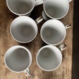 Sublime set of 6 Art Deco coffee/tea cups (circa 1930)