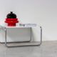 Bauhaus coffee table with chrome tubular frame and Formica top