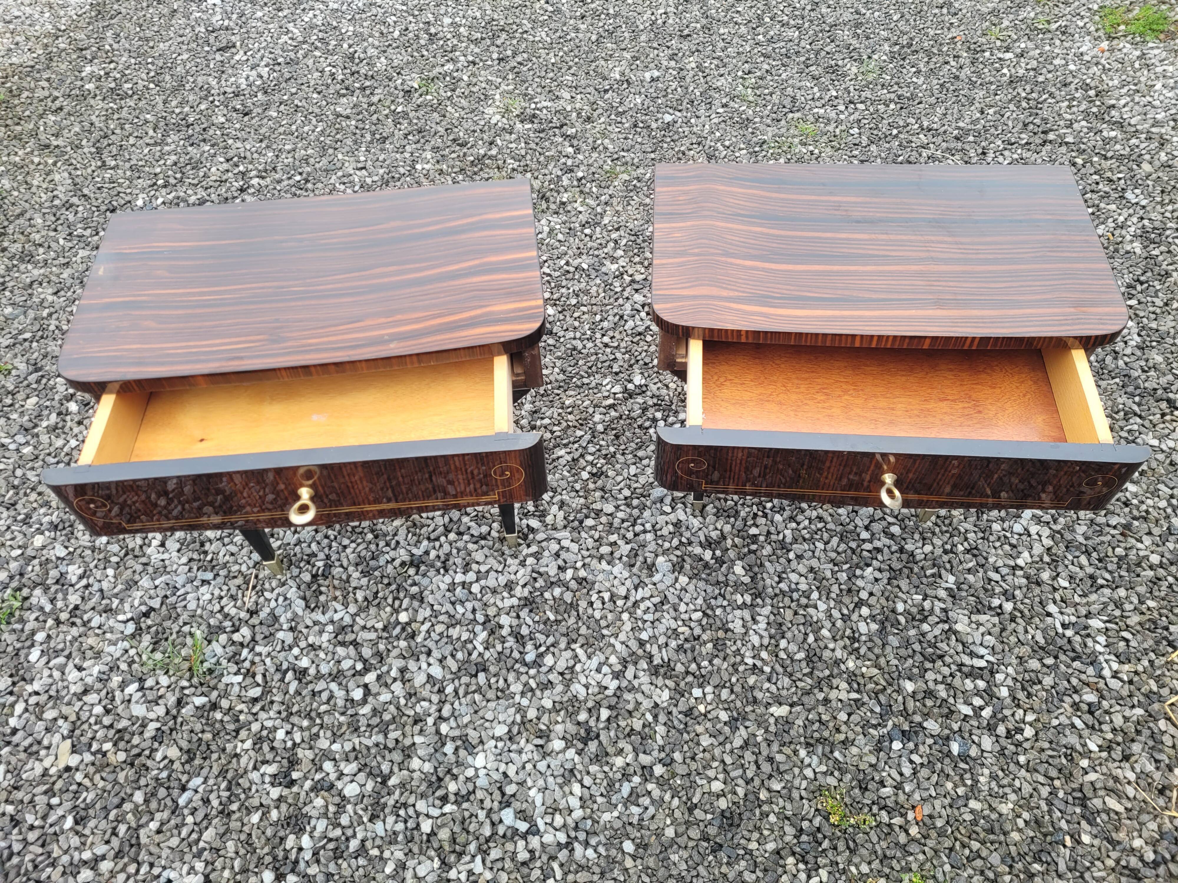 Pair of vintage rosewood bedside tables