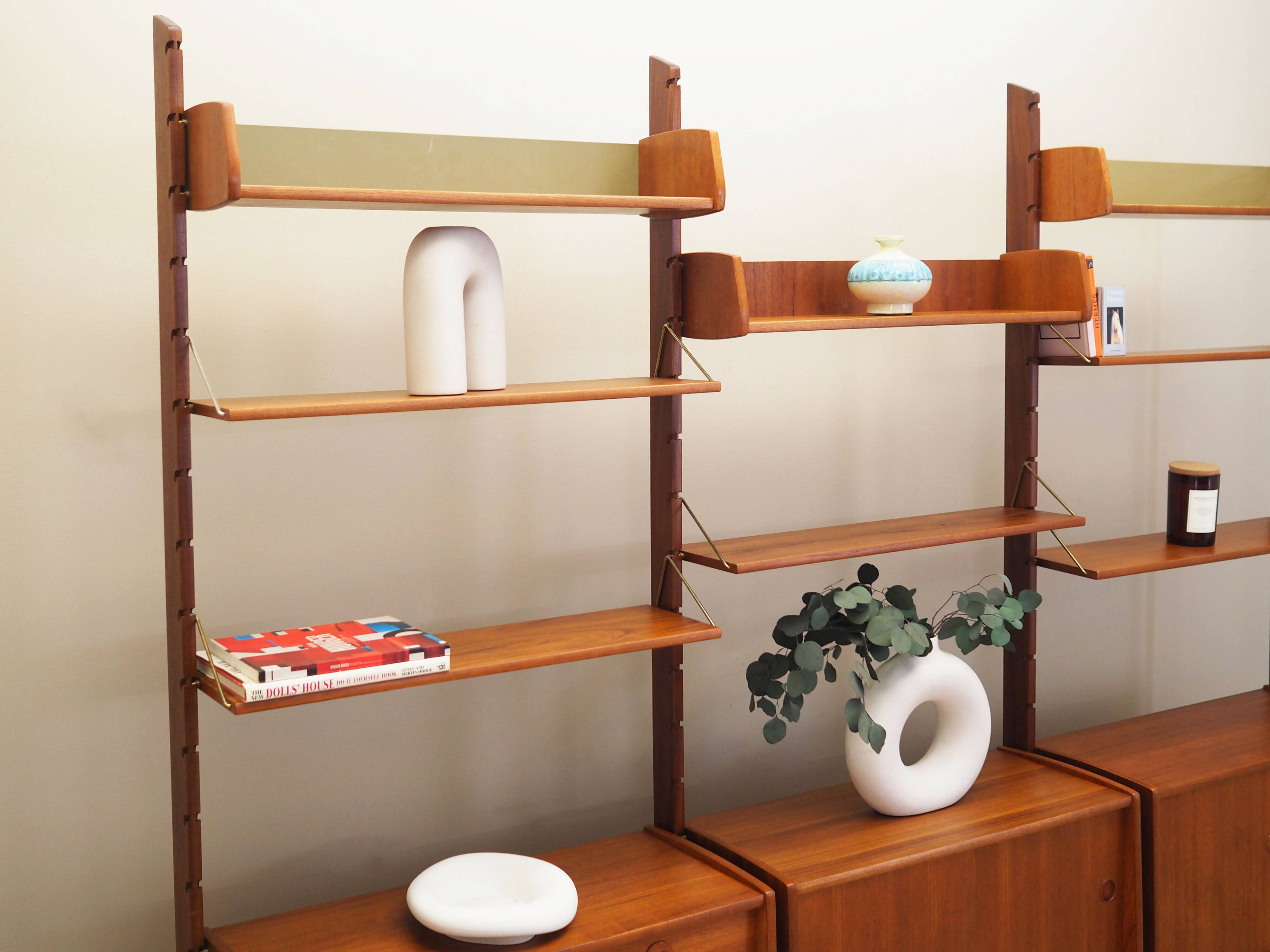 Teak system bookcase, Norwegian design, 1960s, production: Blindheim Mobelf