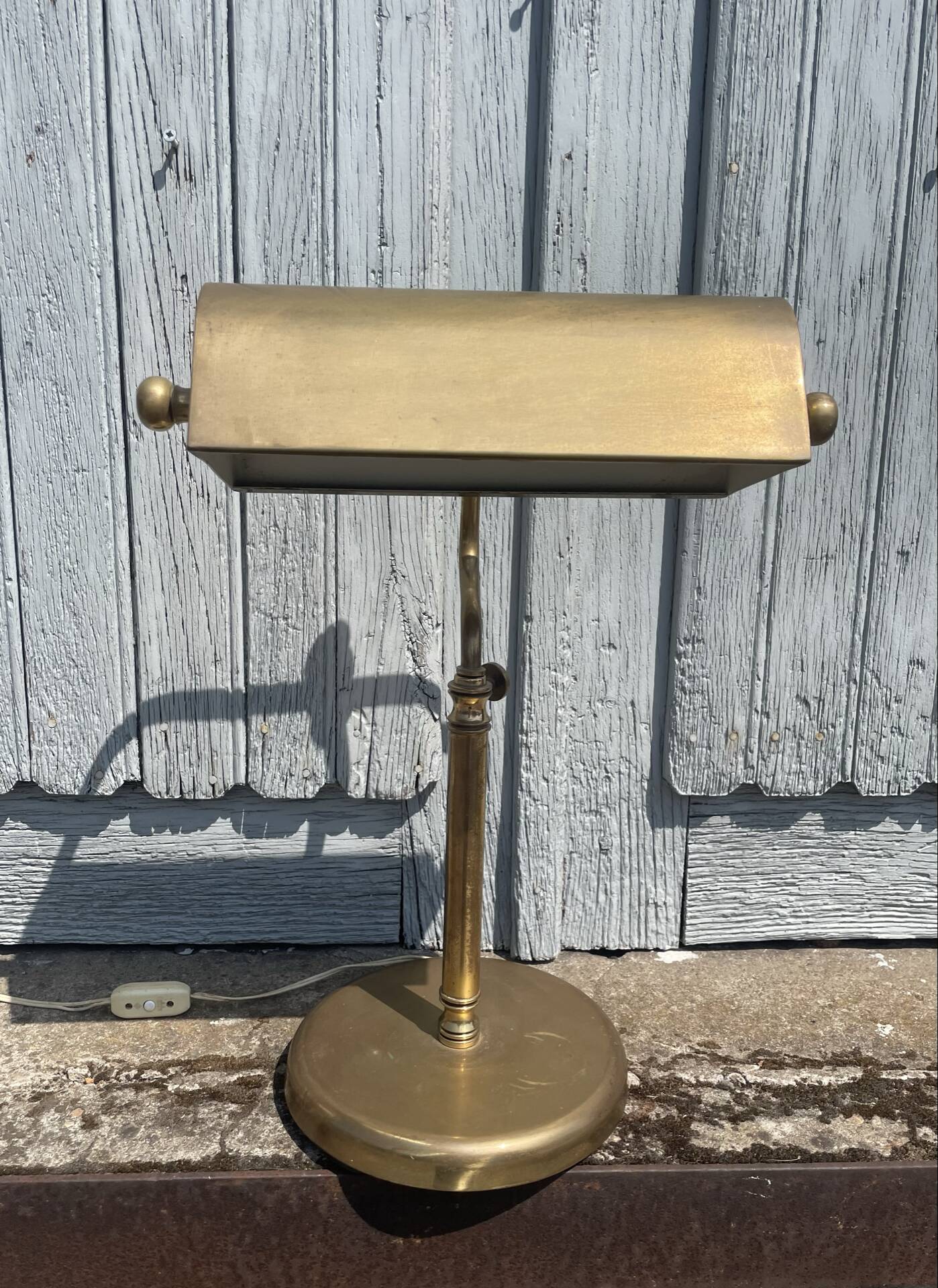 Portuguese Brass Bankers Table Lamp