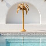 Rattan coconut floor lamp