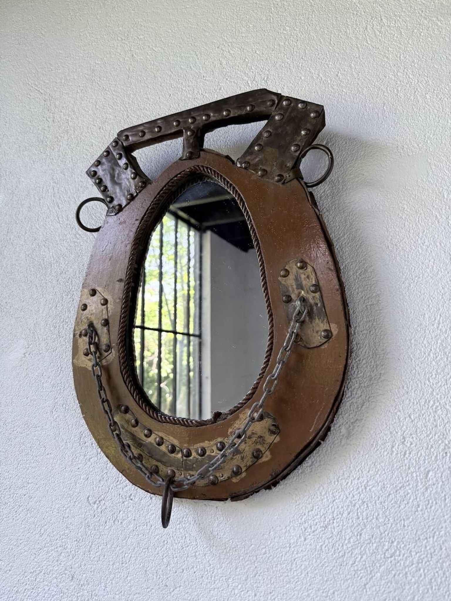 Brutalist handcrafted mirror "horse"