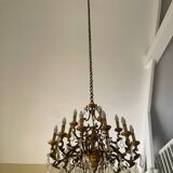 Louis XV style gilt bronze and crystal chandelier - 18 arms
