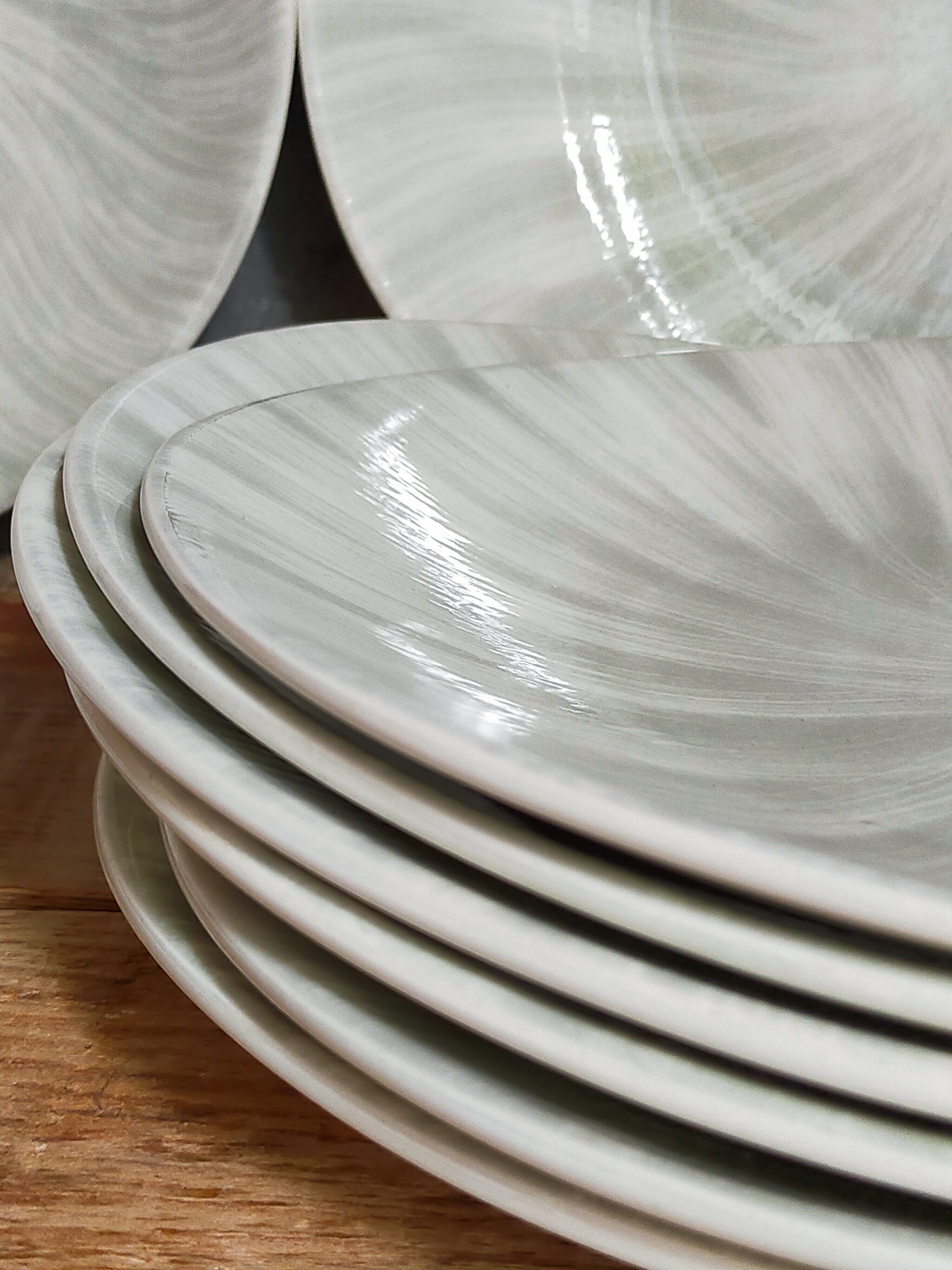 Nine earthenware plates from Salins-les-Bains vintage