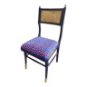 Chaise osier bois chevron années 70