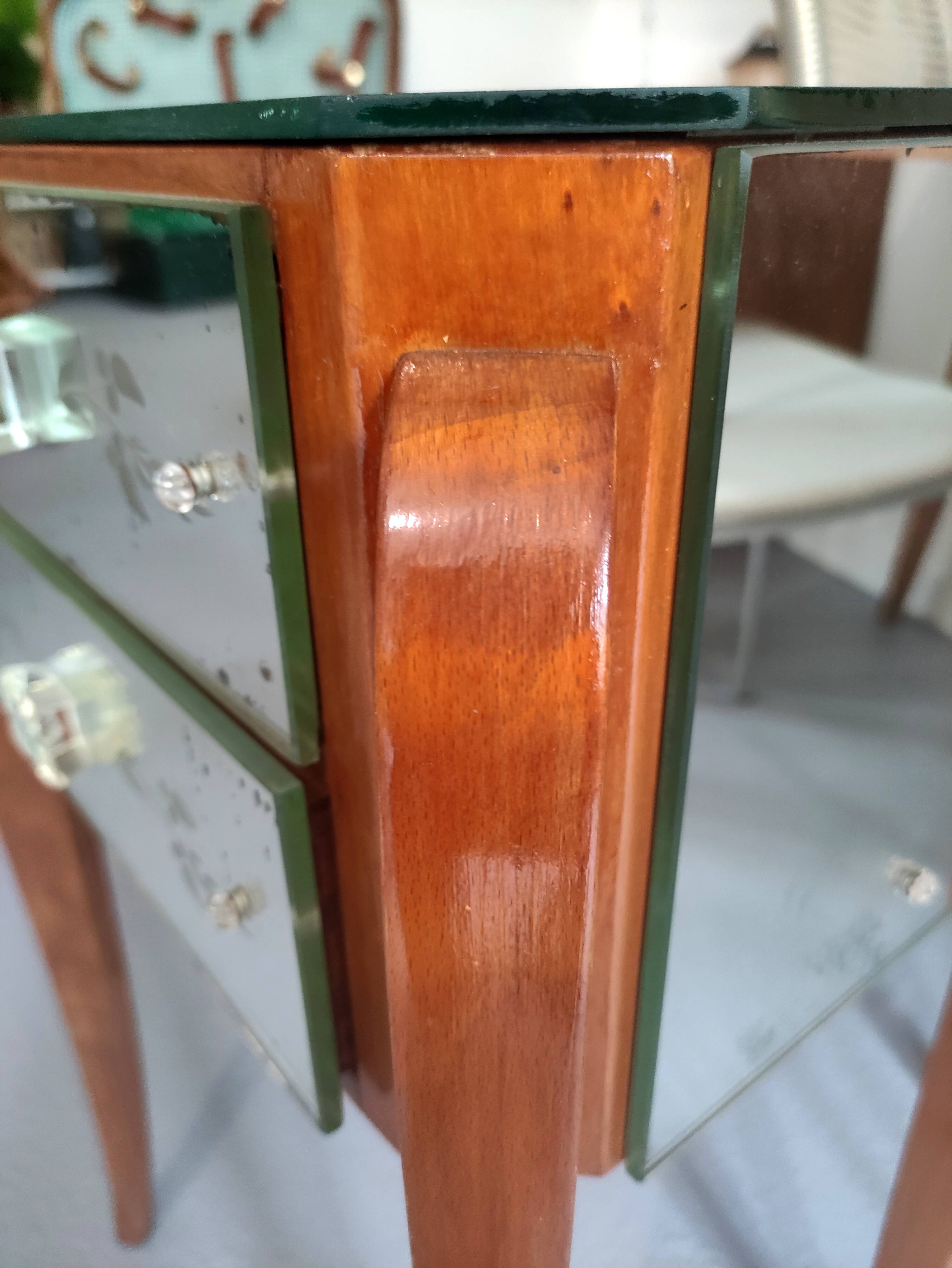 Art Deco mirrored bedside table