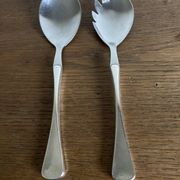 Set de couverts à salade midcentury Denmark Sorensen argent sterling 1959