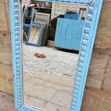 Ancien miroir Art déco en teck birman