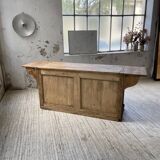 Two-sided central island counter in pine 220cm