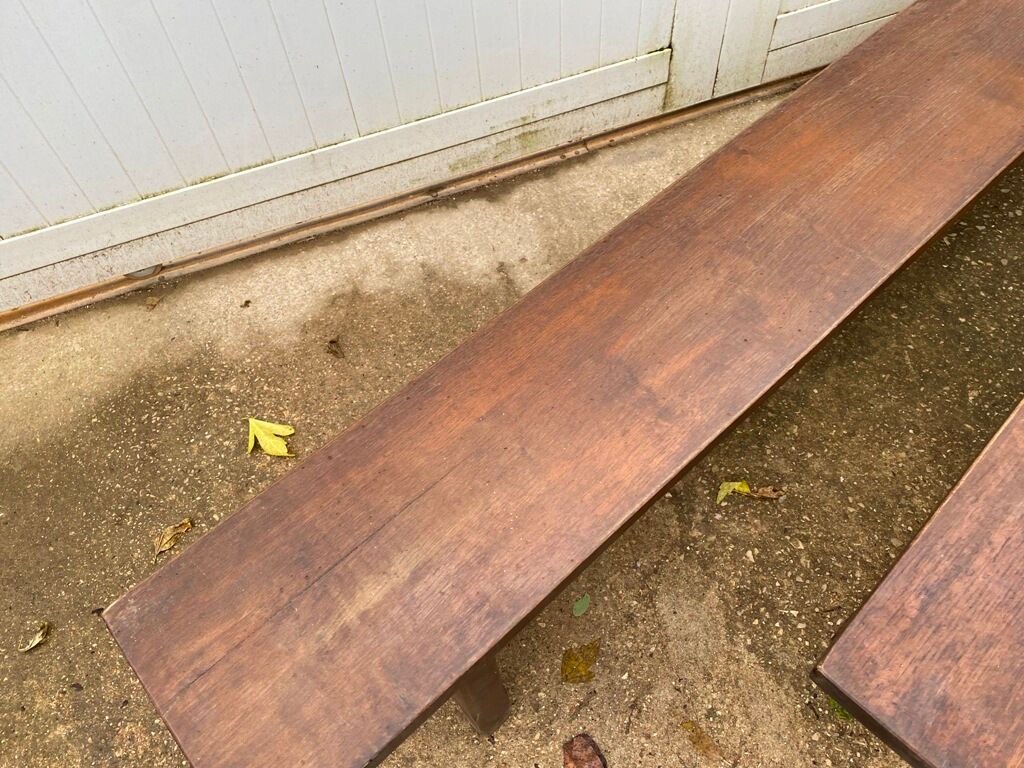 Pair of benches for rustic farmhouse table 1950