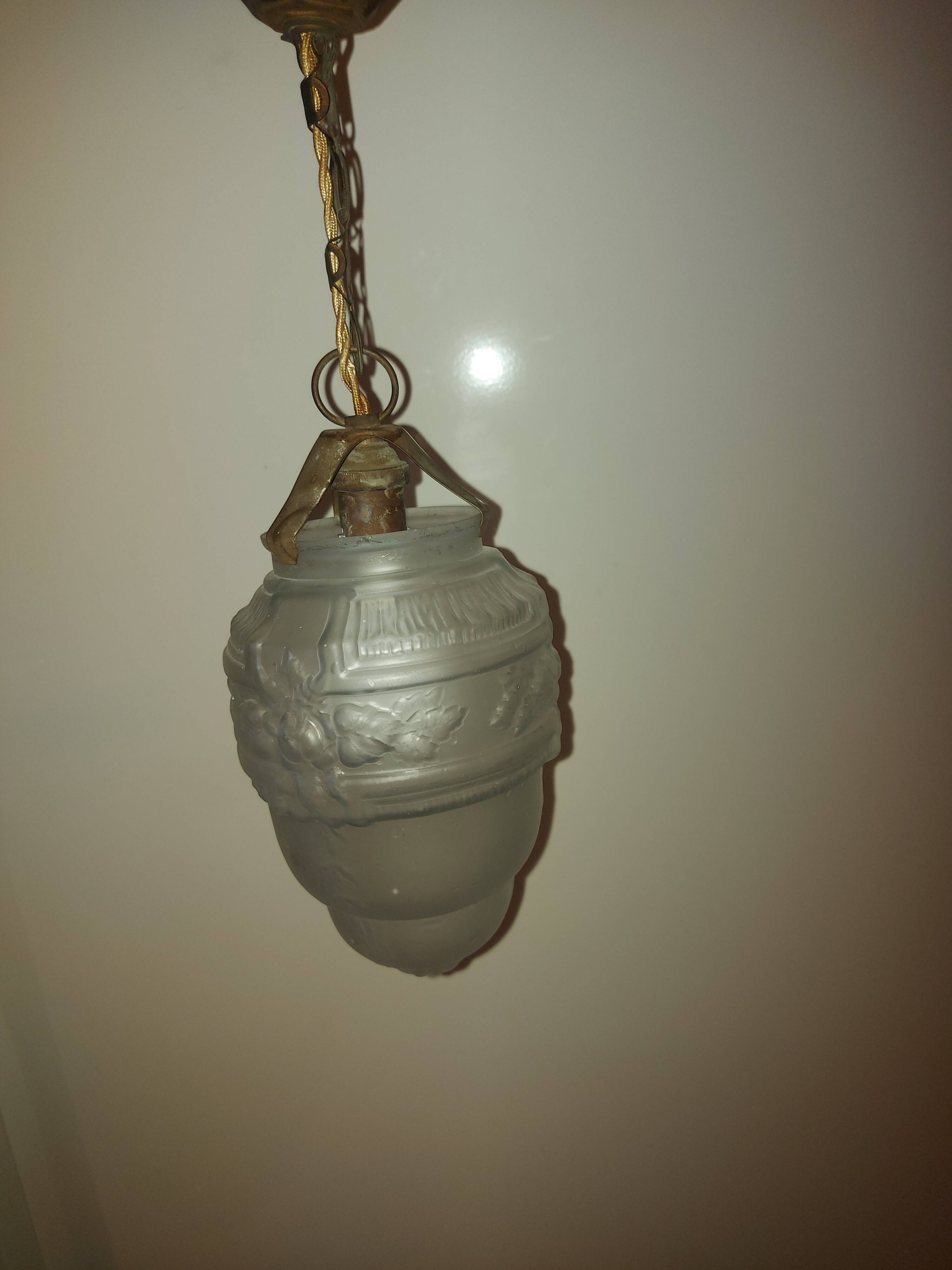 Art Deco chandelier in molded blown glass