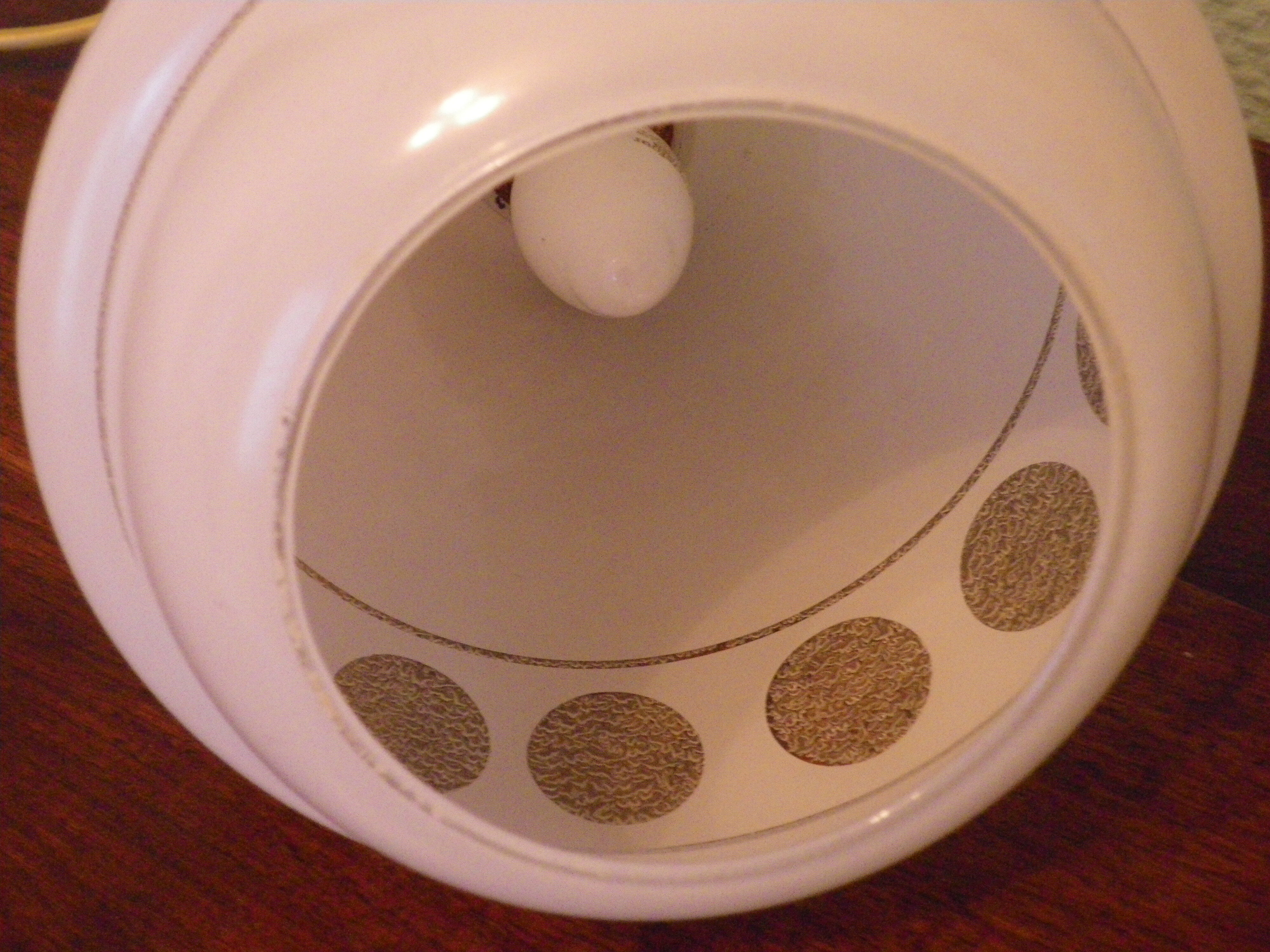 Space age style pendant lamp in opaque glass and granite