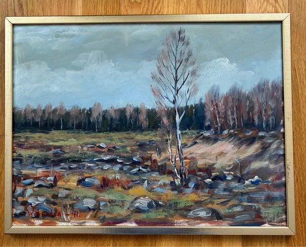 Original Swedish Oil on Panel – “Landscape” – Signed – Vintage & Framed