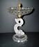 Baccarat dolphin footed coupe guéridon diamond gemstones in signed crystal