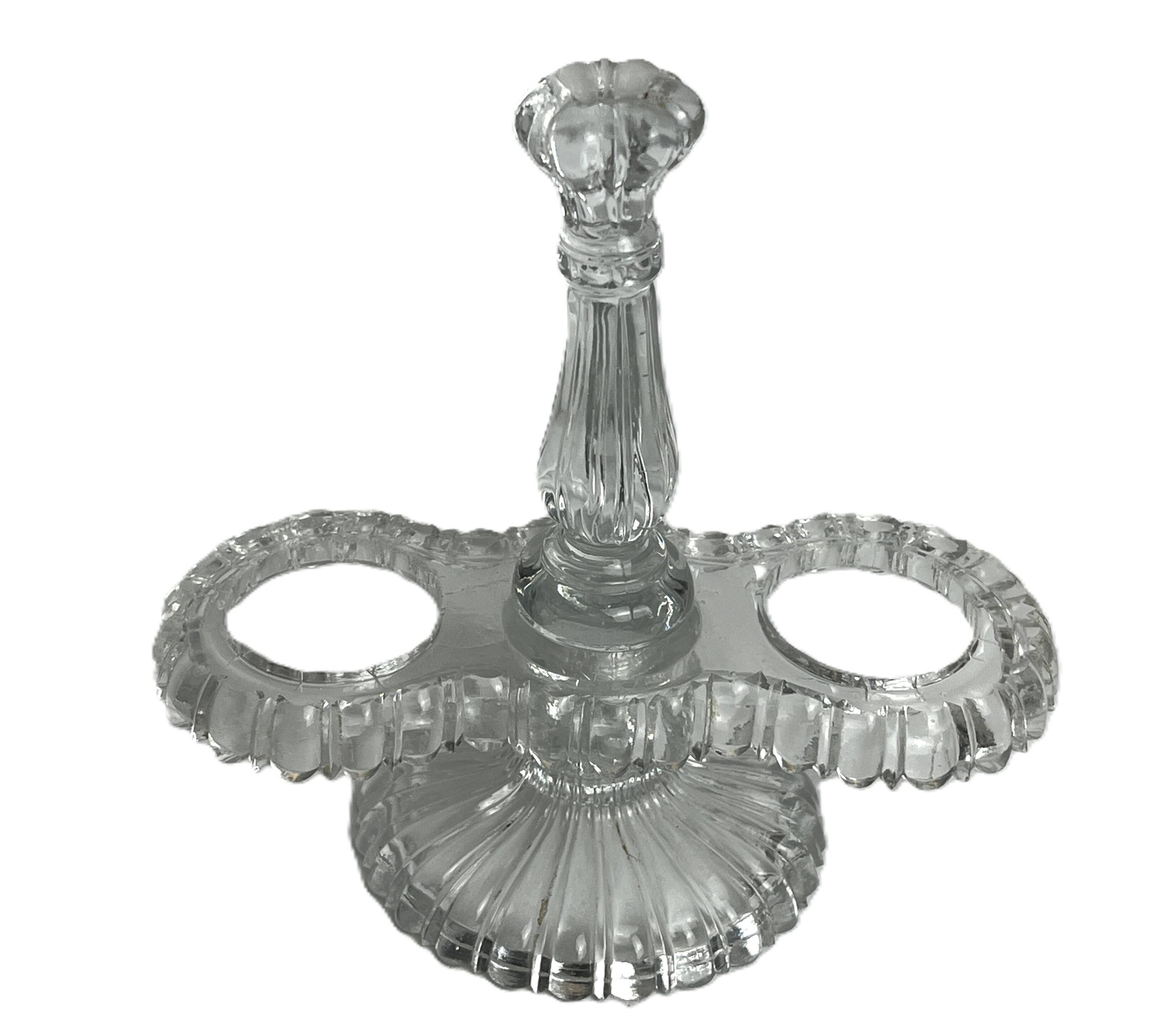 Tableware, two moulded glass table servants from the early 20th century.