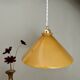 Suspension lampshade in yellow and white opaline