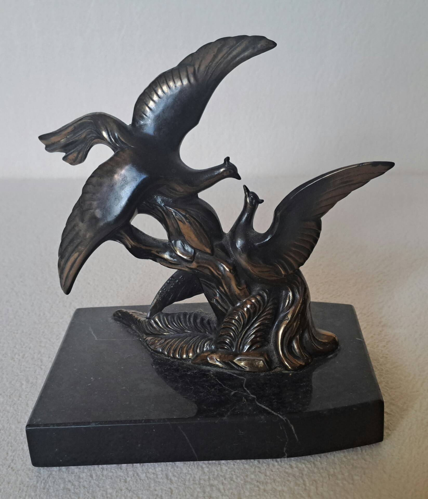 Pair of vintage paradise bird bookends
