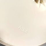 Vintage Dutch design black leather swivel chair Geoffrey Harcourt Artifort