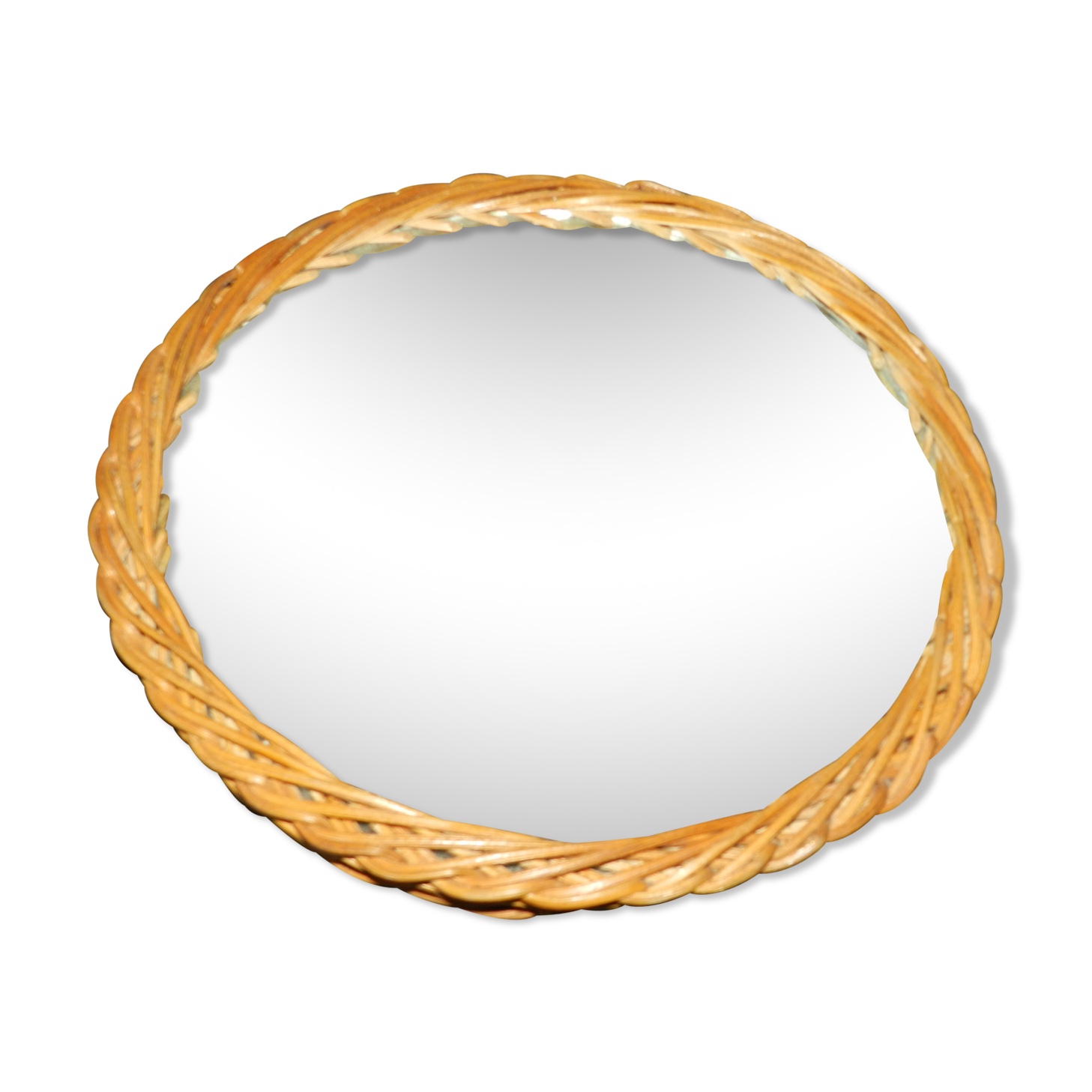 Rattan mirror 28x28cm