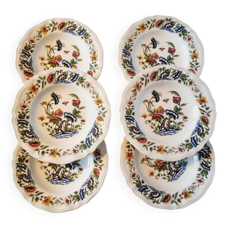 6 Assiettes creuses en céramique française Sarraguemines Rouen Modèle