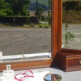 Ancien miroir triptyque en chêne