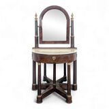 Rare coiffeuse demi à fond de glace époque Empire