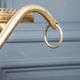 Rolling bar trolley in gold metal and black opaline two trays 1960