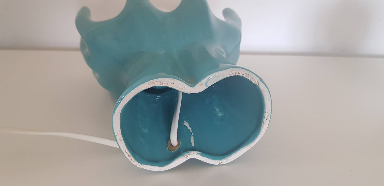 Ceramic and opaline lamp forming two hands, 1970s