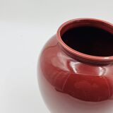 Vintage vase in glazed burgundy ceramic